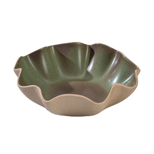 中式陶瓷果盘家用复古禅意点心茶点盘艺术感中古侘寂风粗陶水果盘