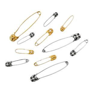 哥特之心曲别针吊坠耳钉挂饰925银镶钻22k金钻回形针胸针DIY坠饰