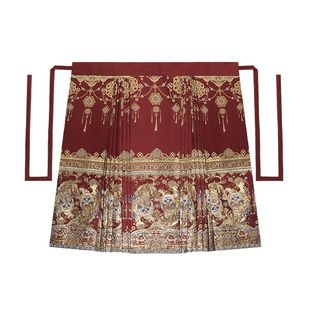 织造司[貔貅颂福]原创明制红色马面裙汉服比甲立领衬衫婚服敬酒服