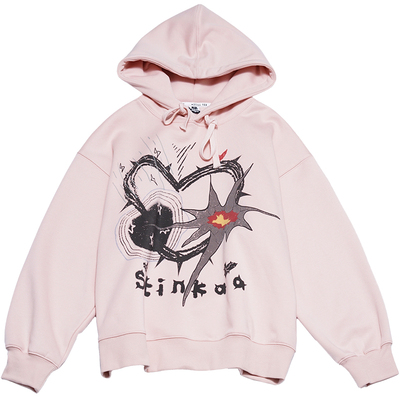 STILLYOU个性涂鸦连帽加绒卫衣