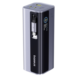 【充电宝3c认证可上飞机】倍思极客充2025新款100W自带伸缩线快充移动电源适用苹果17air16promax15小米华为