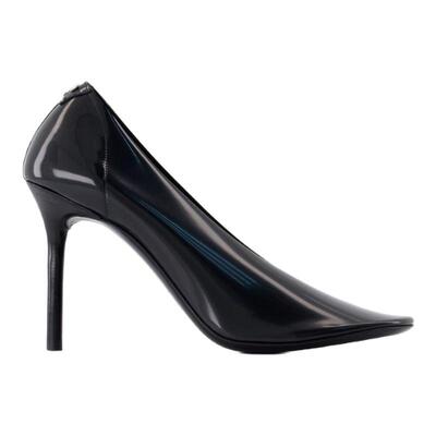 活希源 Courreges Nude Stilettos Pumps黑色PVC尖头高跟鞋