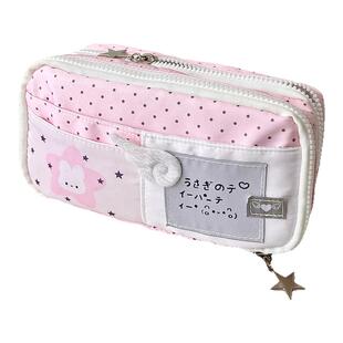 天使之翼双层笔袋超大容量可爱学生文具盒高颜值不撞款小清新女生收纳包初中生学习用品专用考试笔袋