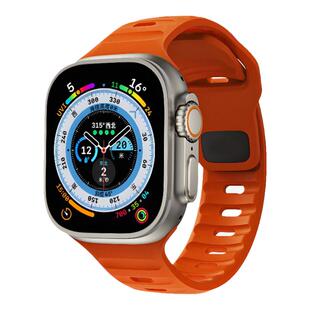 适用AppleWatch Ultra3表带氟橡胶高级S11运动S10硅胶防水iwatchS9红色表带8创意S7苹果se手表男女49/46/45mm