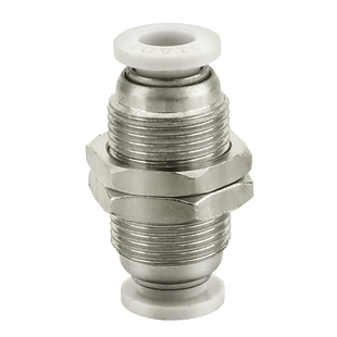 直通隔板气动元件快速接头气管穿板快插配件PM4/6/8/10/12MM白色