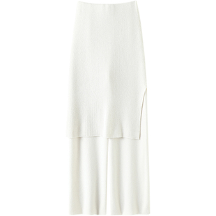 再出神裤!气场爆棚~大克重加厚100%羊绒裤子女直筒阔腿裤假两件