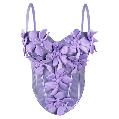 立体花外穿胸衣鱼骨钢圈背心吊带抹胸短款上衣打底内搭性感欧美风