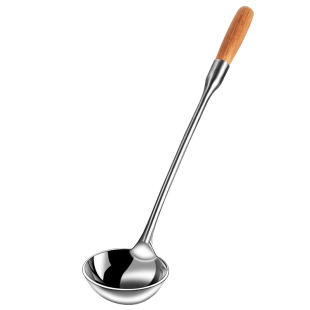 特厚不锈钢炒勺厨师专用炒菜勺子家用长柄汤勺大号商用粥勺分菜勺