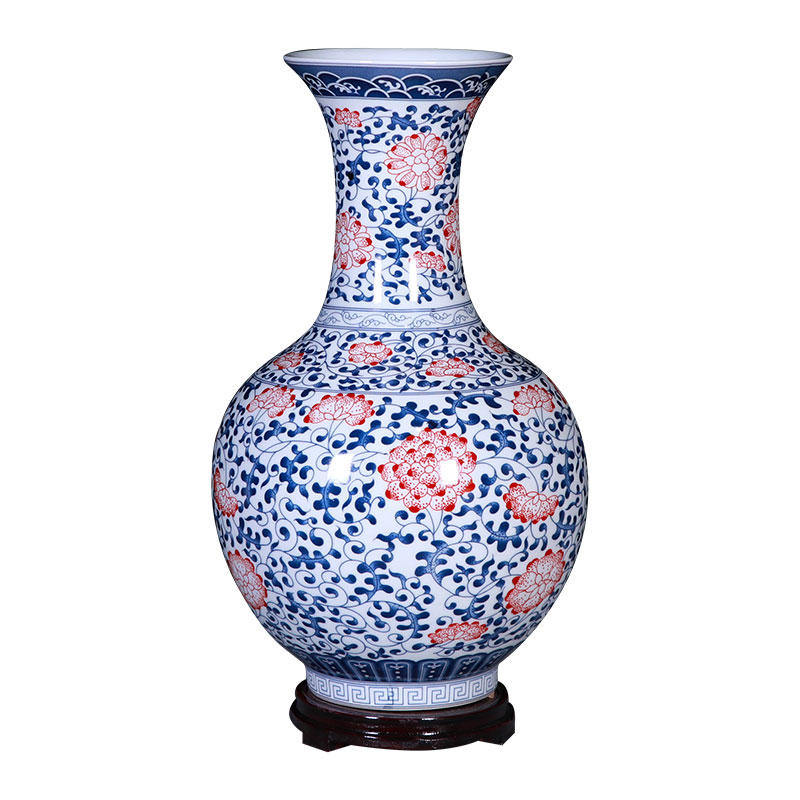 景德镇复古风客厅玄关青花瓷花瓶