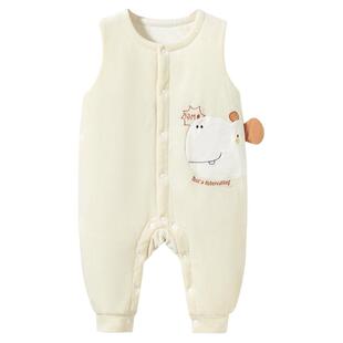 婴儿背带裤春秋冬新生衣服夹棉保暖男女加厚连体冬装棉裤宝宝裤子