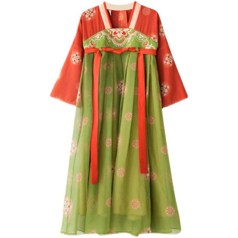 女童秋季敦煌风汉服连衣裙新款