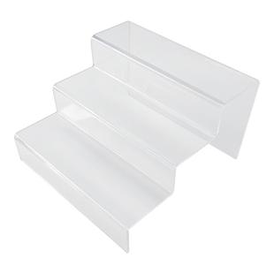 亚克力阶梯展示架透明直播手办盲盒梯形置物架收纳货架展示柜定制