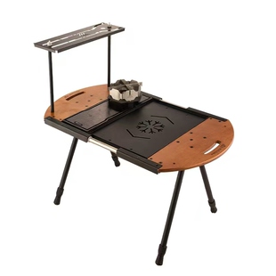 户外折叠桌子便携笑脸IGT战术露营桌多功能简易桌椅
