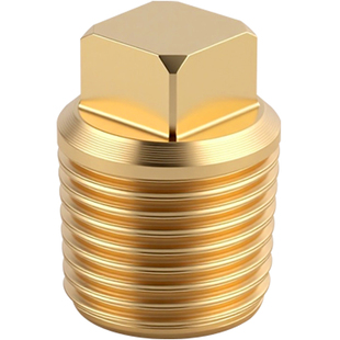 黄铜美制NPT外丝堵头加厚四方管堵油塞1分2分3分4分外牙闷头螺塞