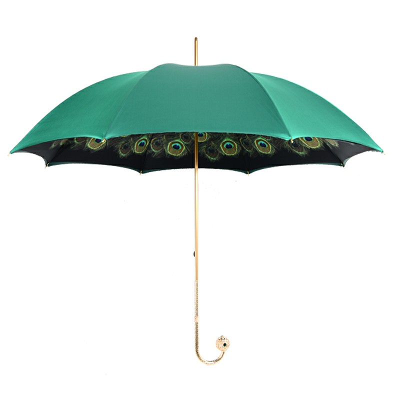 意大利金色镂空双层晴雨伞孔雀