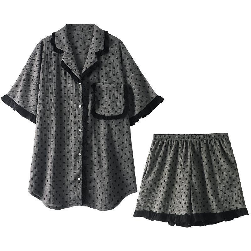 纯禧女睡衣女夏冰雪丝短袖家居服