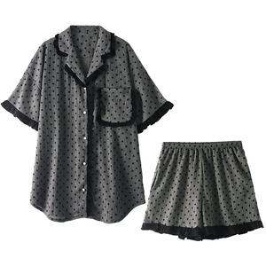 纯禧女睡衣女夏冰雪丝短袖家居服