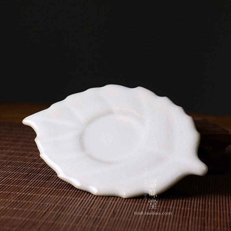 月白汝窑戏荷茶漏｜复古开片茶滤 茶渣过滤网 家用陶瓷功夫茶具
