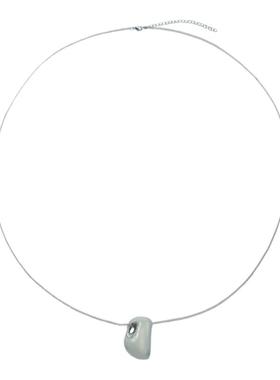 【轻礼系列】玛丝菲尔时尚气质简约内嵌圆环设计吊坠银白色项链