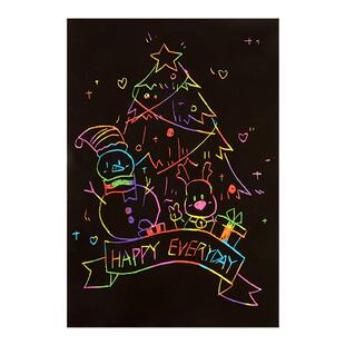 a4刮画纸小学生炫彩刮刮画儿童8k刮蜡纸幼儿园创意型黑色刮刮纸