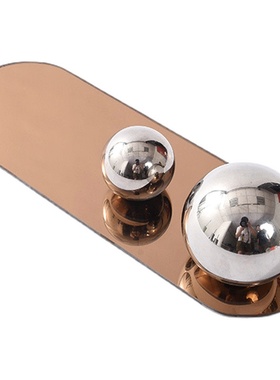 意式风轻奢客厅茶几镜面玻璃摆件