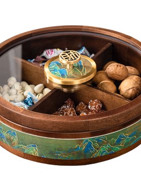 中式干果盒家用客厅水果盘纸巾盒