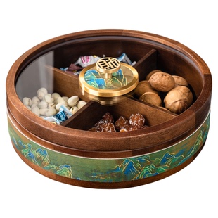 中式实木干果盒家用客厅果盘轻奢高档乔迁糖果瓜子收纳抽纸巾盒