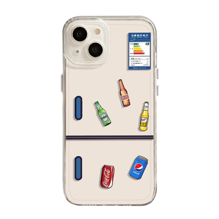创意标签适用苹果16promax手机壳iPhone15冰箱14夏日13夏天12mini个性趣味11新款8plus全包17透明xr软硅胶7套