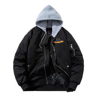 秋冬季男式夹克青少年学生情侣加厚棒球服情侣vintage棉服外套潮