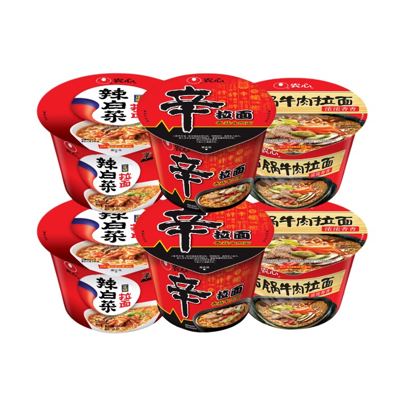 农心辛拉面大碗面辣白菜混搭