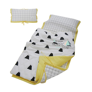 儿童睡袋纯棉家居外出两用收纳盖被提手睡袋幼儿园铺盖卷