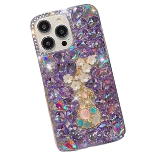 Plum blossom vase Bling Diamond Case for iPhone 16 17 15 14 13 Plus Pro Max Rhinestone Phone Cover