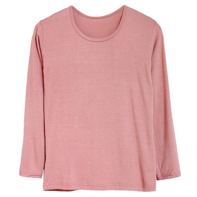 莫代尔弹力单上衣圆领加肥打底衫