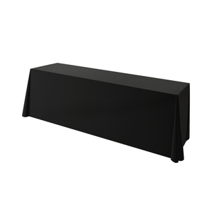 黑色抗皱加厚绒布会议桌布长方形轻奢高级感展会签到台商务台布
