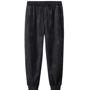 裤子男夏季薄款速干裤潮流休闲裤松紧腰宽松冰丝裤加肥加大码长裤