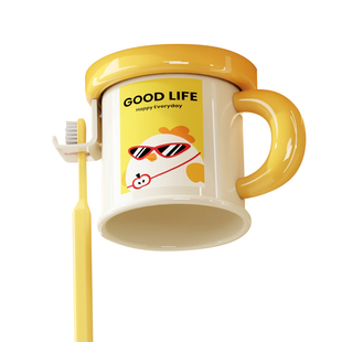 镜柜磁吸牙刷置物架免打孔倒扣沥水刷牙杯漱口杯收纳架卫生间壁挂