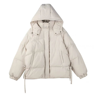 黑色连帽羽绒服棉衣棉服女短款冬季2025新款小个子宽松显瘦外套潮