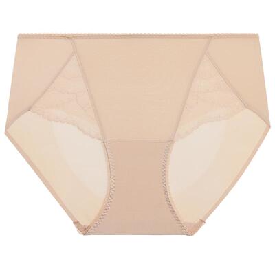 爱慕简韵春夏内裤女棉质底裆性感蕾丝抗菌中腰平角裤AM23A701