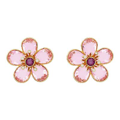 花朵造型耳钉施华洛世奇独特女