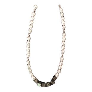 MONA张绮贤同款字母珍珠项链女2024年新款不掉色甜酷高级感锁骨链