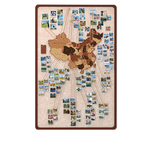 毛毡中国地图旅行照片墙足迹打卡世界软木旅行地图标记墙版磁幼儿园主题毛毡板墙贴客厅墙面装饰板创意免打孔