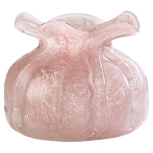 花瓶高级感客厅摆件插花创意迷你小众ins风粉色玻璃水培鲜花装饰