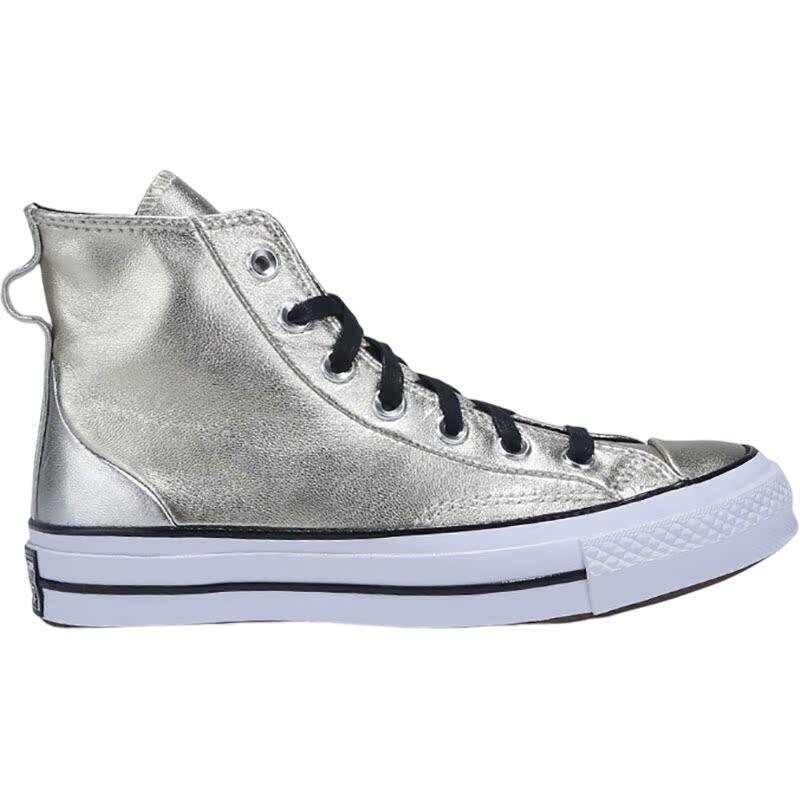 Converse匡威正品1970s女子高帮金银皮面复古休闲帆布鞋569433C