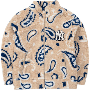 【自营】MLB男女情侣秋冬腰果花满印保暖夹克休闲外套3AFDI0126