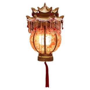 七宝琉璃仿羊角灯汉服手提宫廷步摇复古风宫灯笼拍照道具发光花灯