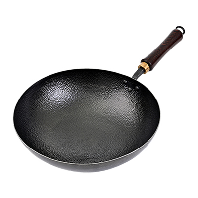 章丘手工铁锅官方旗舰数万锤锻打黑锅圆底炒菜锅无涂层不粘锅家用