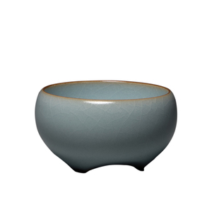 台湾三希堂茶具汝窑天青三足杯斗笠杯人间杯八方杯保真台湾原产