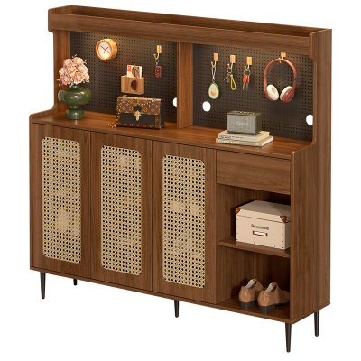 中古风藤编大容量鞋柜