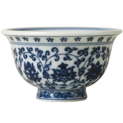 景德镇仿明永乐压手杯缠枝莲主人杯茶杯景德镇陶瓷茶杯青花瓷