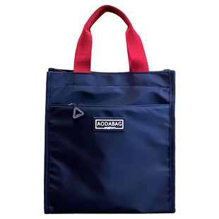 日式马卡龙色手提包饭盒袋上班通勤便当包学生简约手拎带饭午餐包